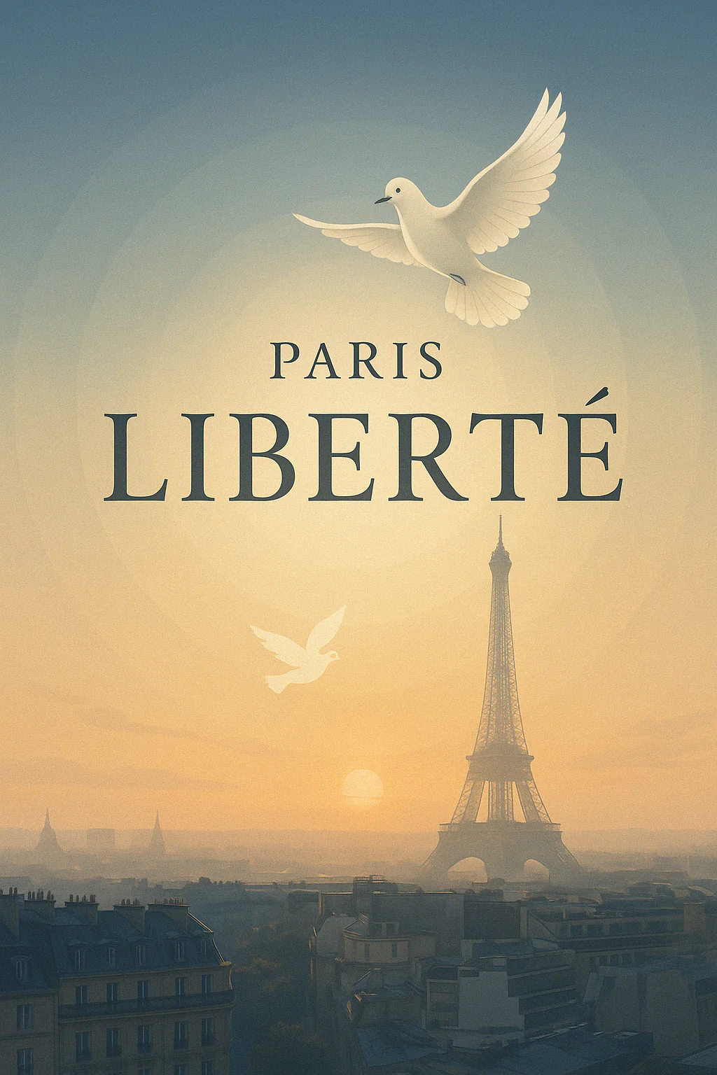 Illustrated Paris Liberté poster from the ACIN archive